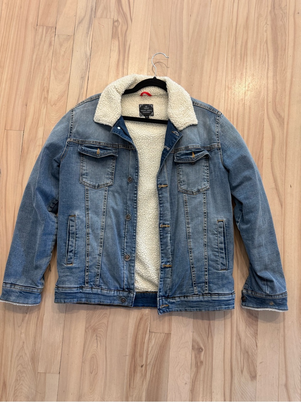 Point Zero Light Blue Sherpa-Lined Denim Jacket